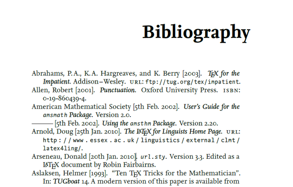 bibliography list major references from your literature review